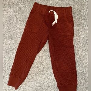 3T Old Navy Waffle Pants, brown with functional drawstring